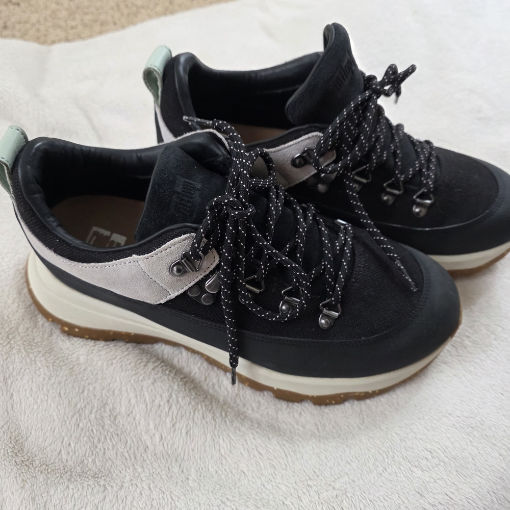 FitFlop NEO-D-HYKER Waterproof Canvas/Suede Walking Sneakers Womens